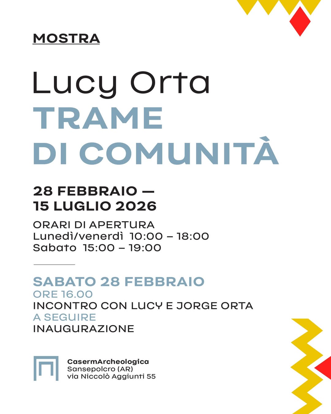 Mostra Lucy Orta Trame di Comunità