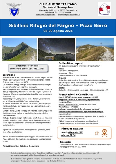 Sibillini Rifugio del Fargno e Pizzo Berro